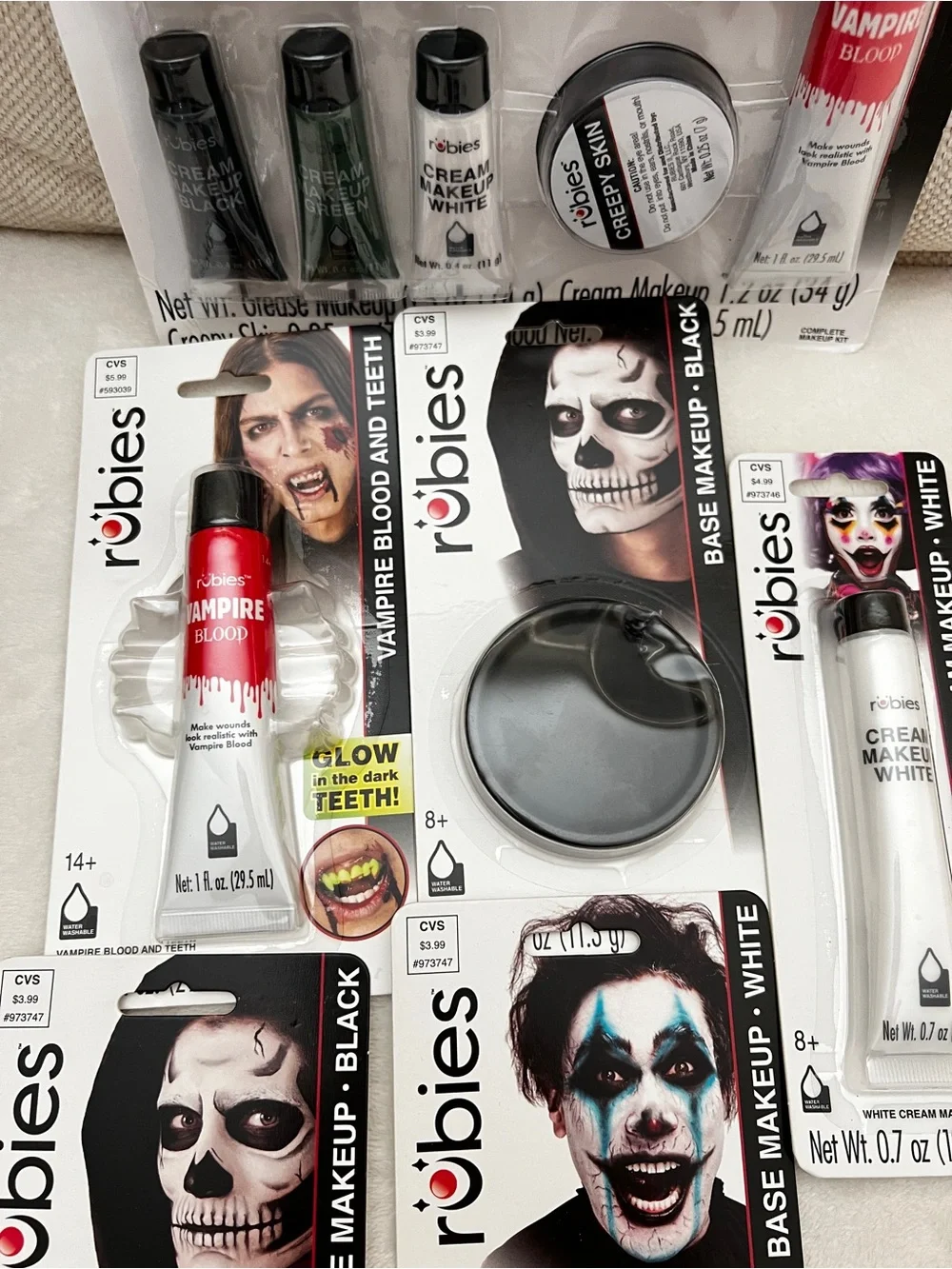 Lot bundle of Halloween makeup items for age 8+